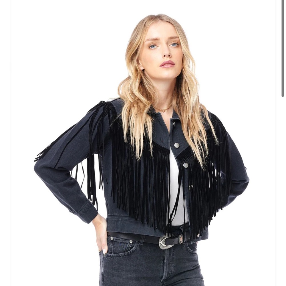 Saltwater Luxe fringe denim jacket
